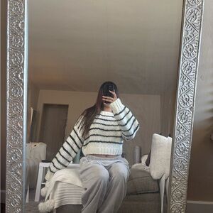 Beginning Boutique Black and White Striped Sweater